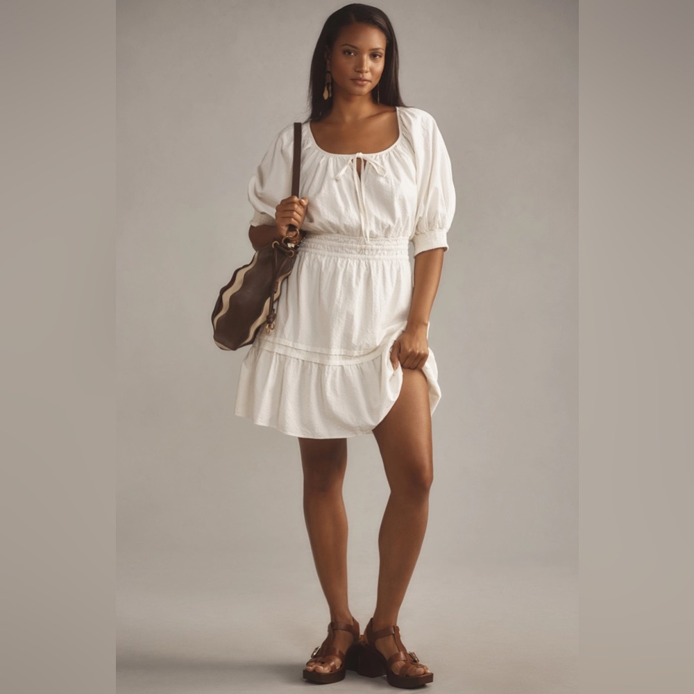 Anthropology Somerset Mini Dress - puff sleeve edition